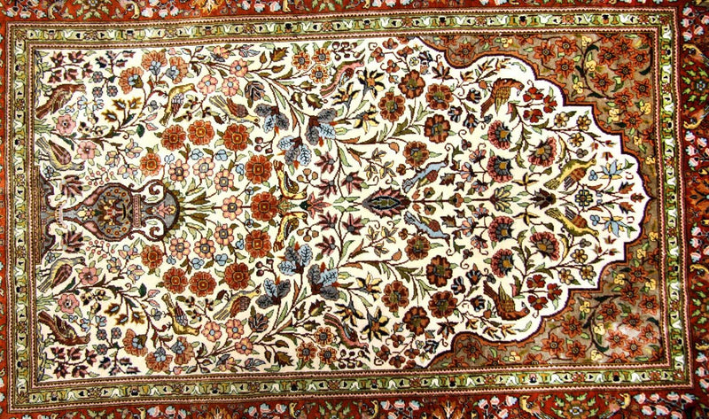 Tapis en soie - Soie Hereke - Premium - 128 x 80 cm - beige