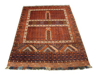Tapis afghan - 252 x 198 cm - marron