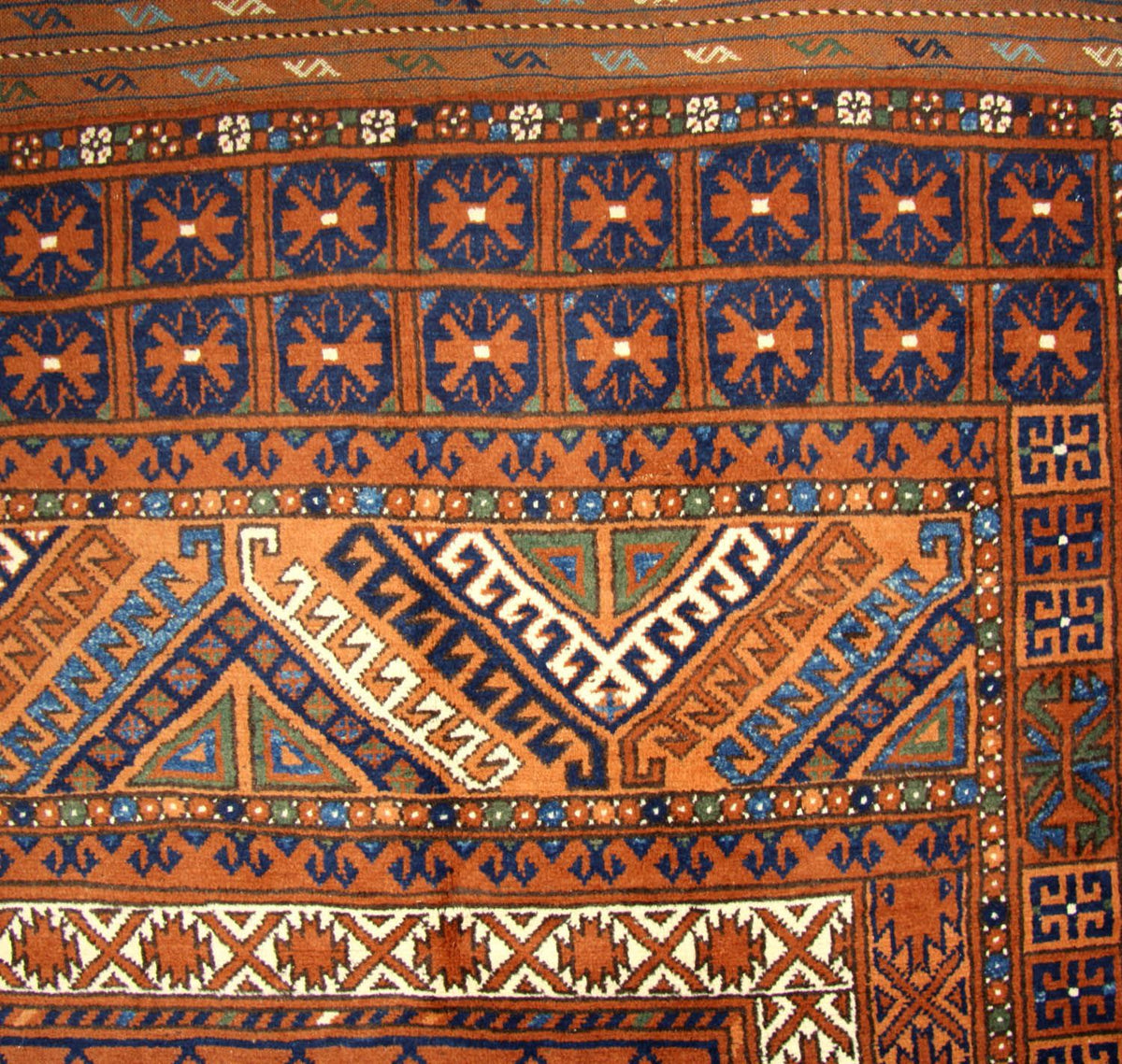 Tapis afghan - 252 x 198 cm - marron