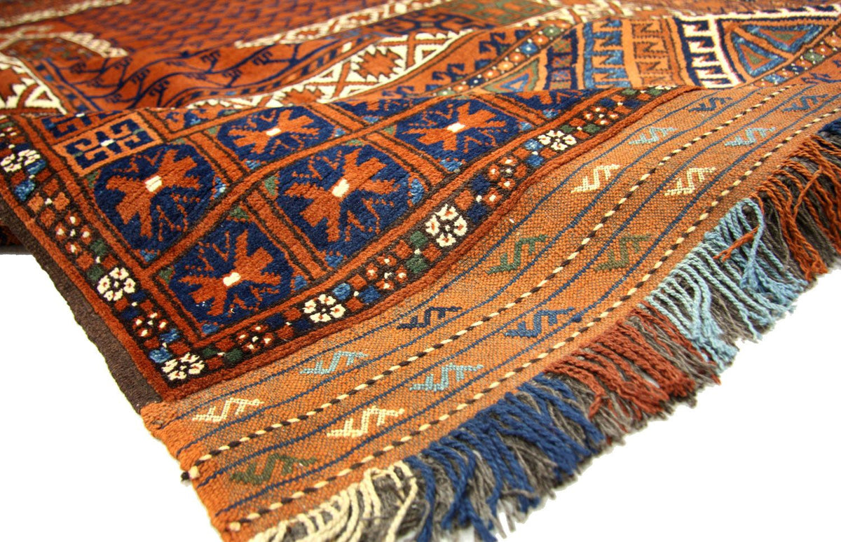 Tapis afghan - 252 x 198 cm - marron