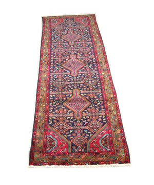 Tapis de couloir Tapis persan - Nomadic - 336 x 110 cm - bleu