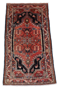 Tapis persan - Nomadic - 206 x 116 cm - bleu foncé
