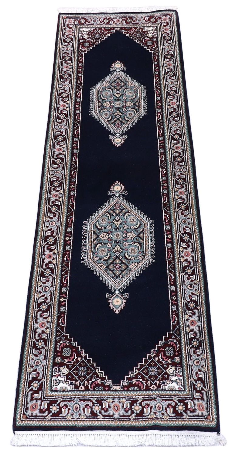Tapis de couloir Tapis persan - Bidjar - 253 x 79 cm - bleu foncé