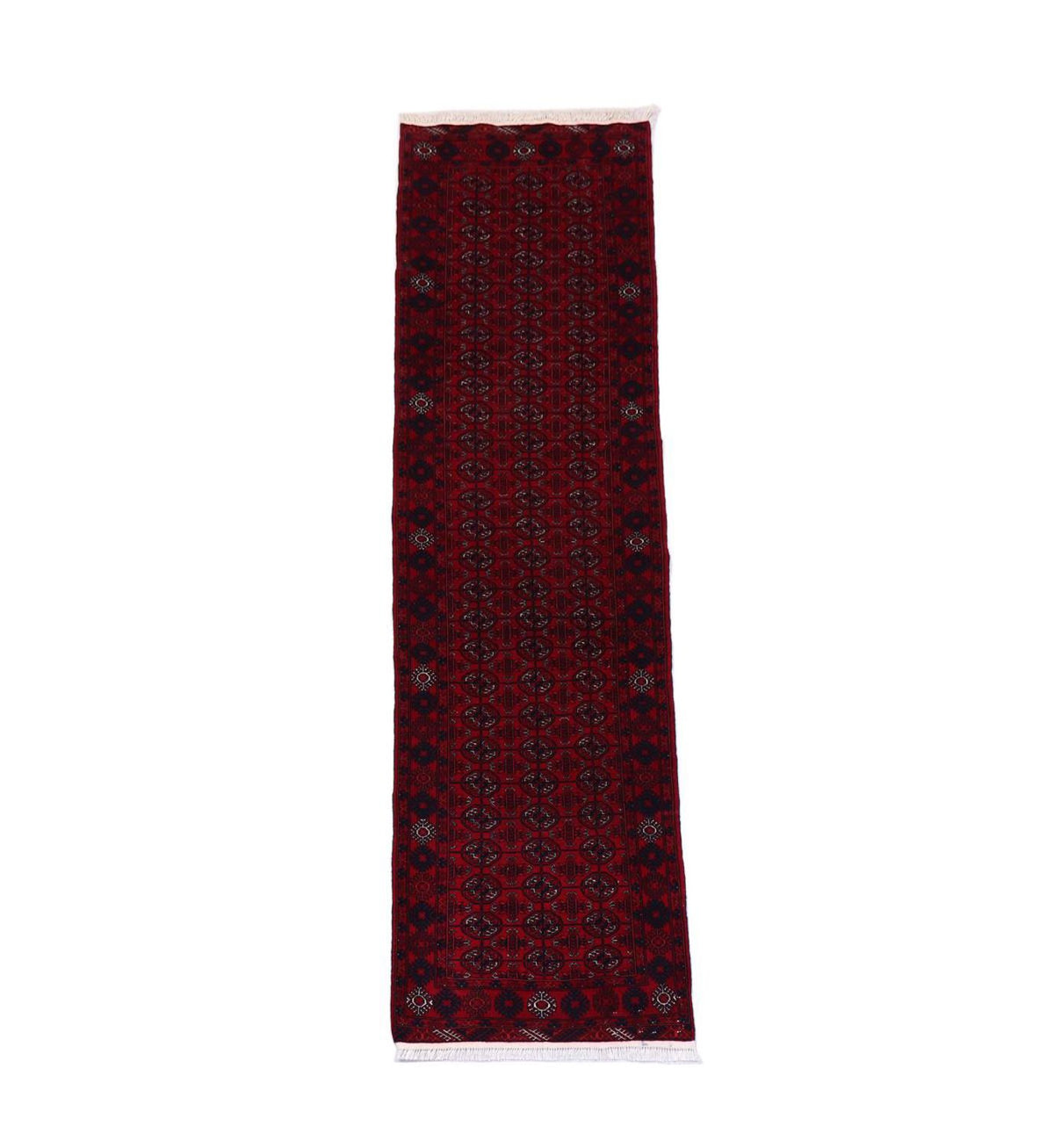 Tapis de couloir Tapis afghan - 278 x 83 cm - rouge foncé