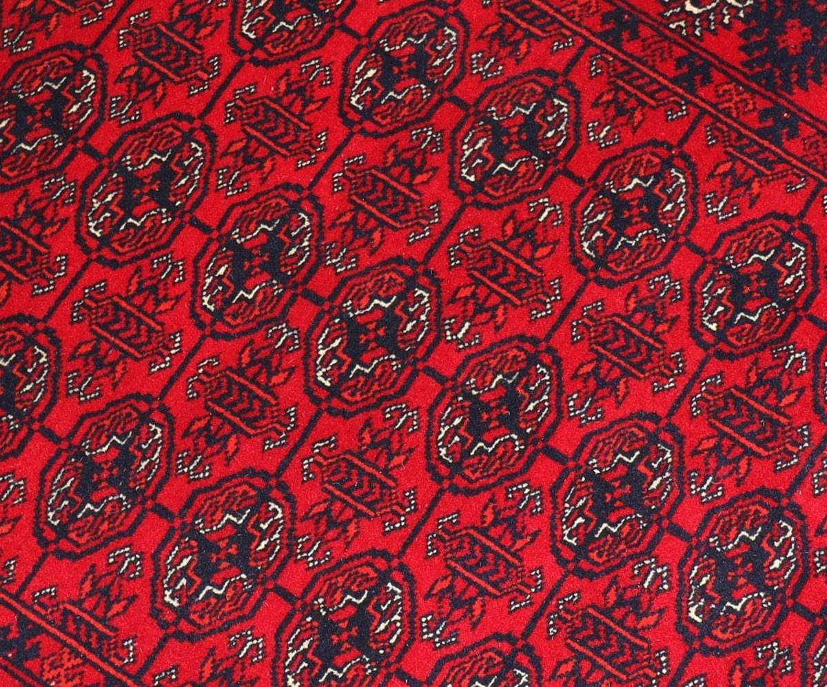 Tapis de couloir Tapis afghan - 278 x 83 cm - rouge foncé
