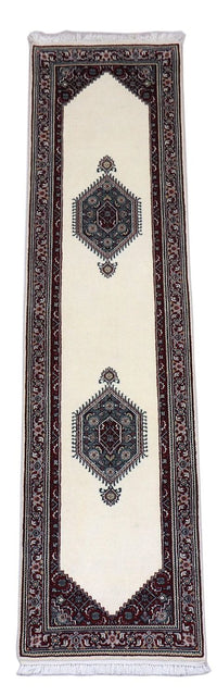 Tapis de couloir Tapis persan - Bidjar - 296 x 78 cm - beige clair