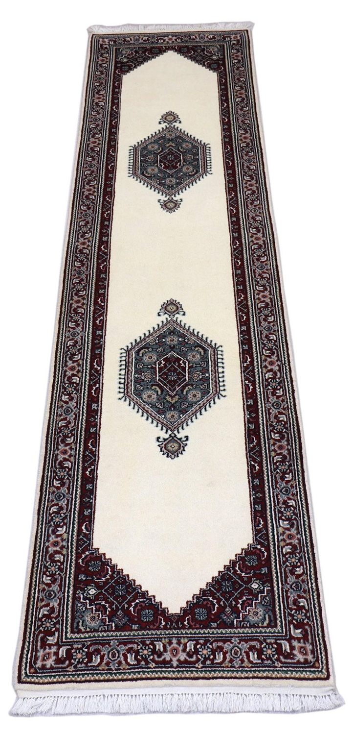 Tapis de couloir Tapis persan - Bidjar - 296 x 78 cm - beige clair