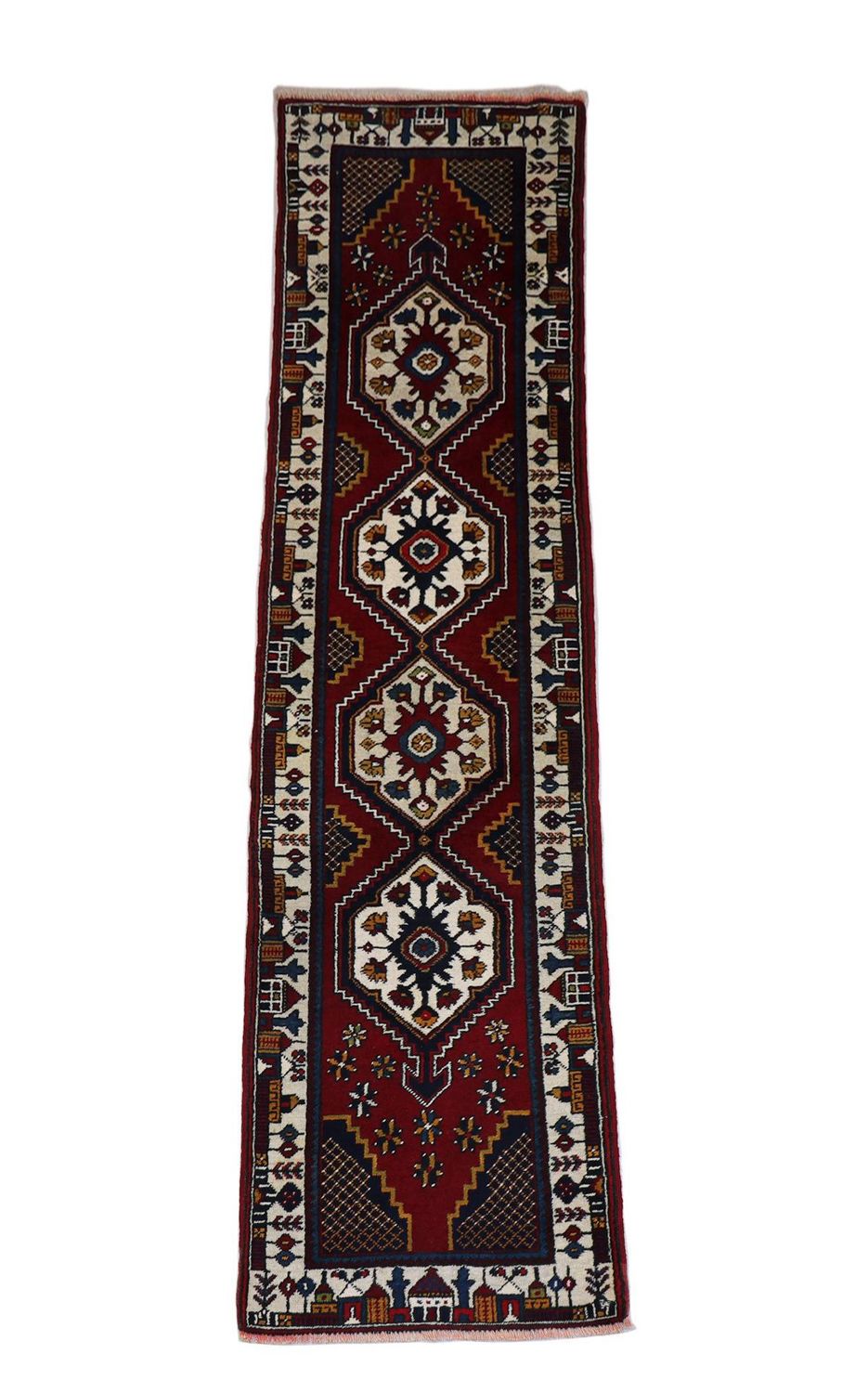 Tapis de couloir Tapis Turkaman - 290 x 71 cm - rouge