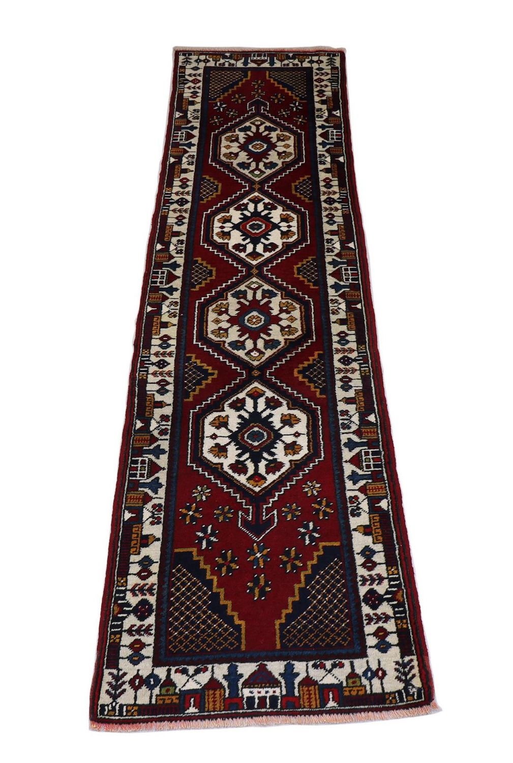 Tapis de couloir Tapis Turkaman - 290 x 71 cm - rouge