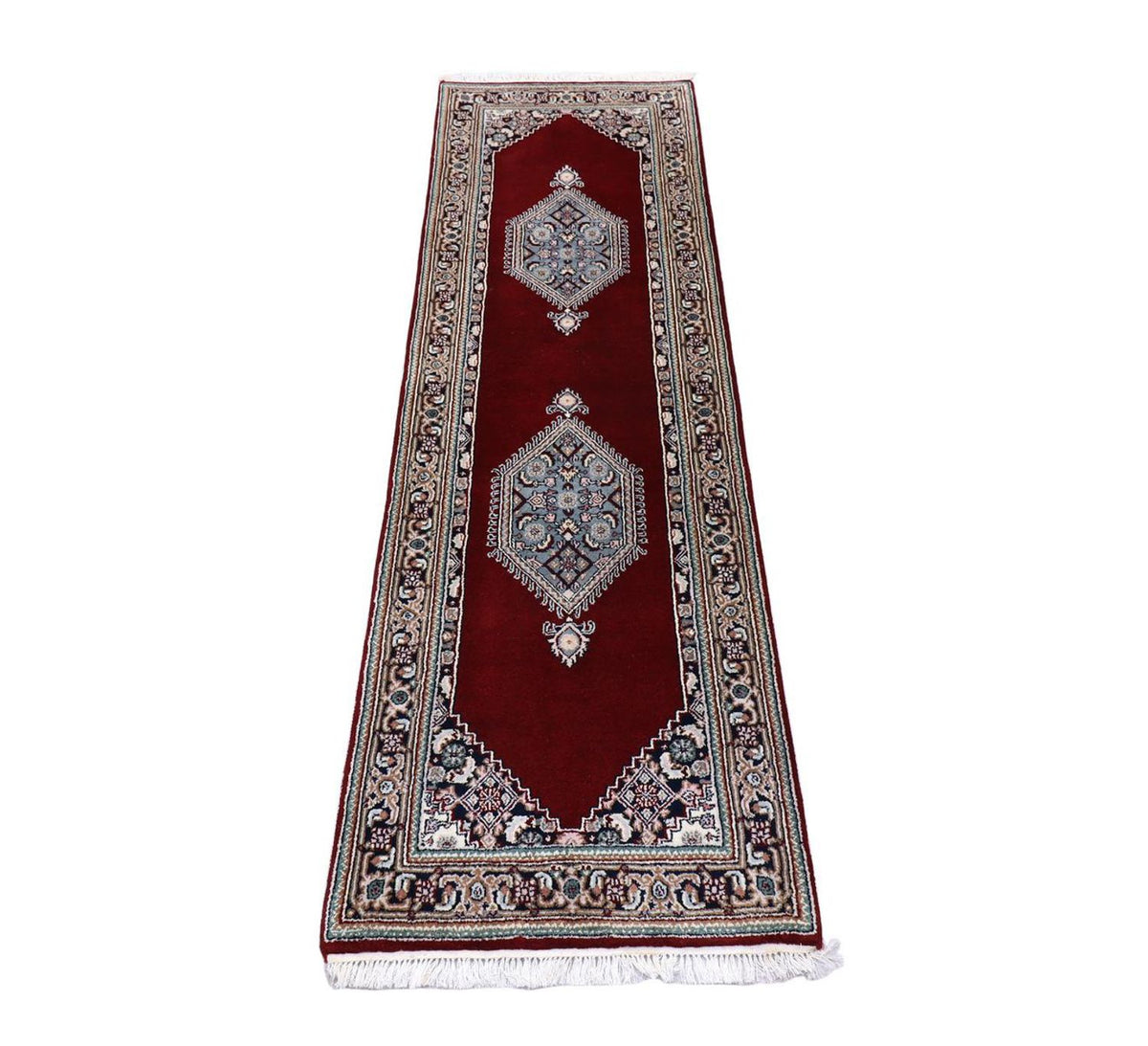 Tapis de couloir Tapis persan - Bidjar - 247 x 72 cm - rouge foncé