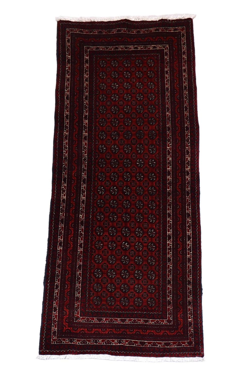 Tapis de couloir Tapis afghan - 196 x 79 cm - rouge foncé
