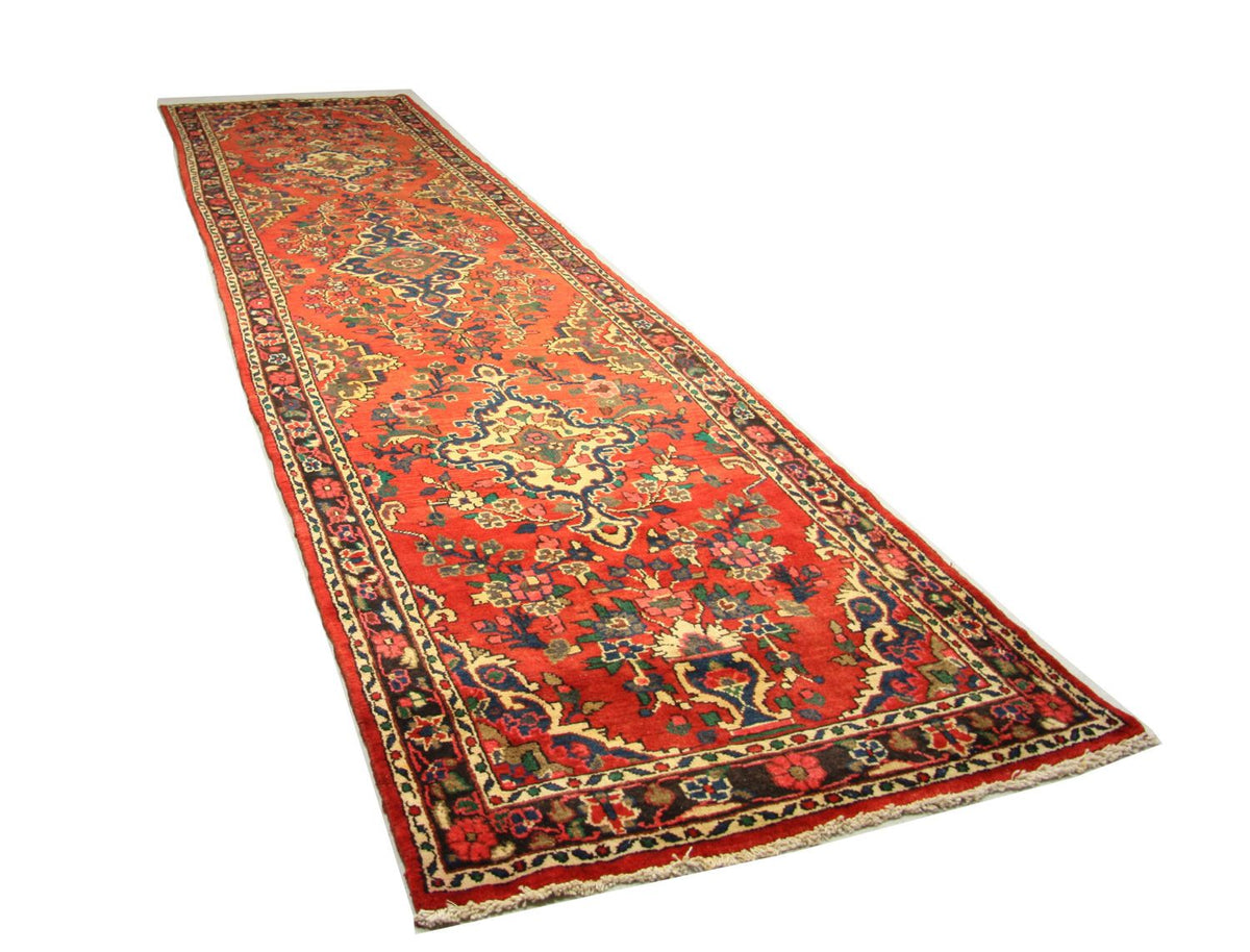 Tapis de couloir Tapis persan - Nomadic - 453 x 113 cm - rouge