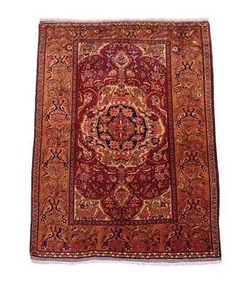 Tapis en soie - Soie afghane - 154 x 115 cm - rouge
