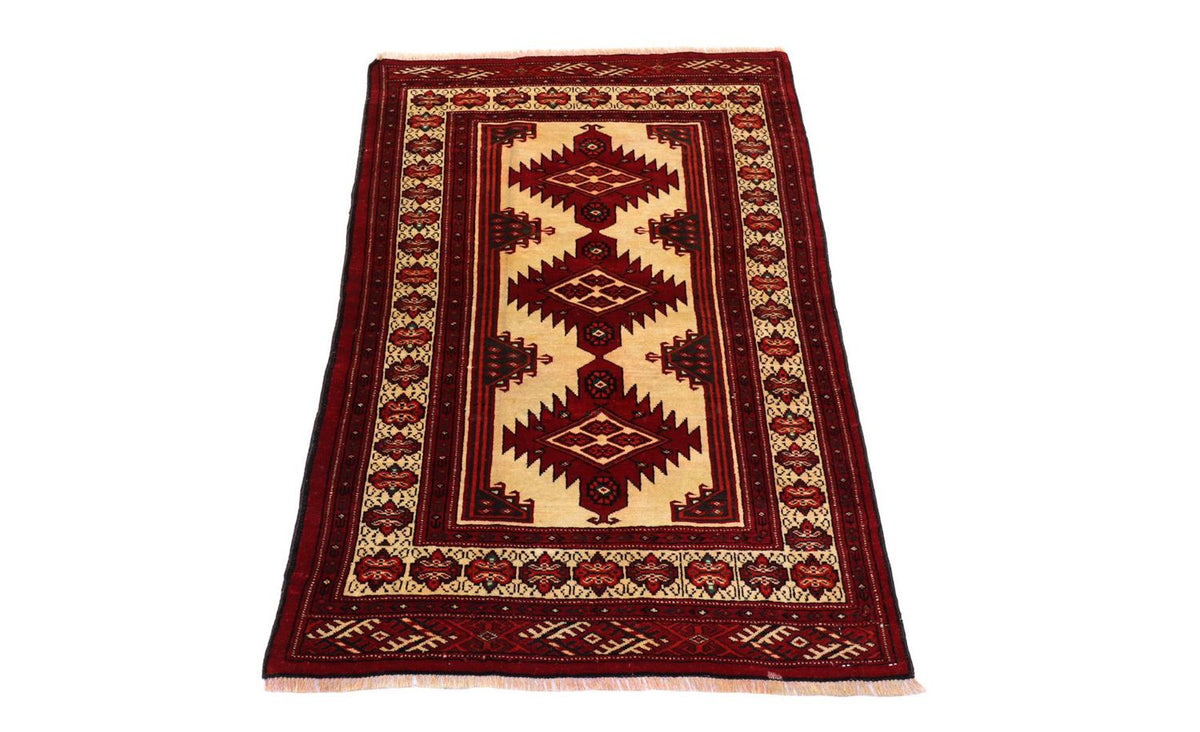 Tapis afghan - 127 x 89 cm - rouge foncé