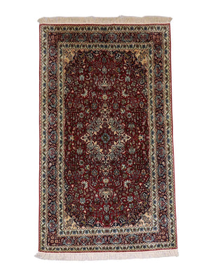 Tapis en soie - Soie du Cachemire - 150 x 90 cm - rouge foncé