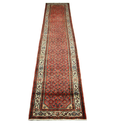 Tapis de couloir Tapis persan - Nomadic - 404 x 81 cm - rouge