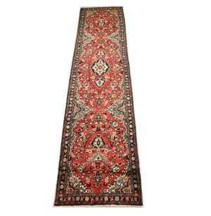 Tapis de couloir Tapis persan - Nomadic - 384 x 83 cm - rouge
