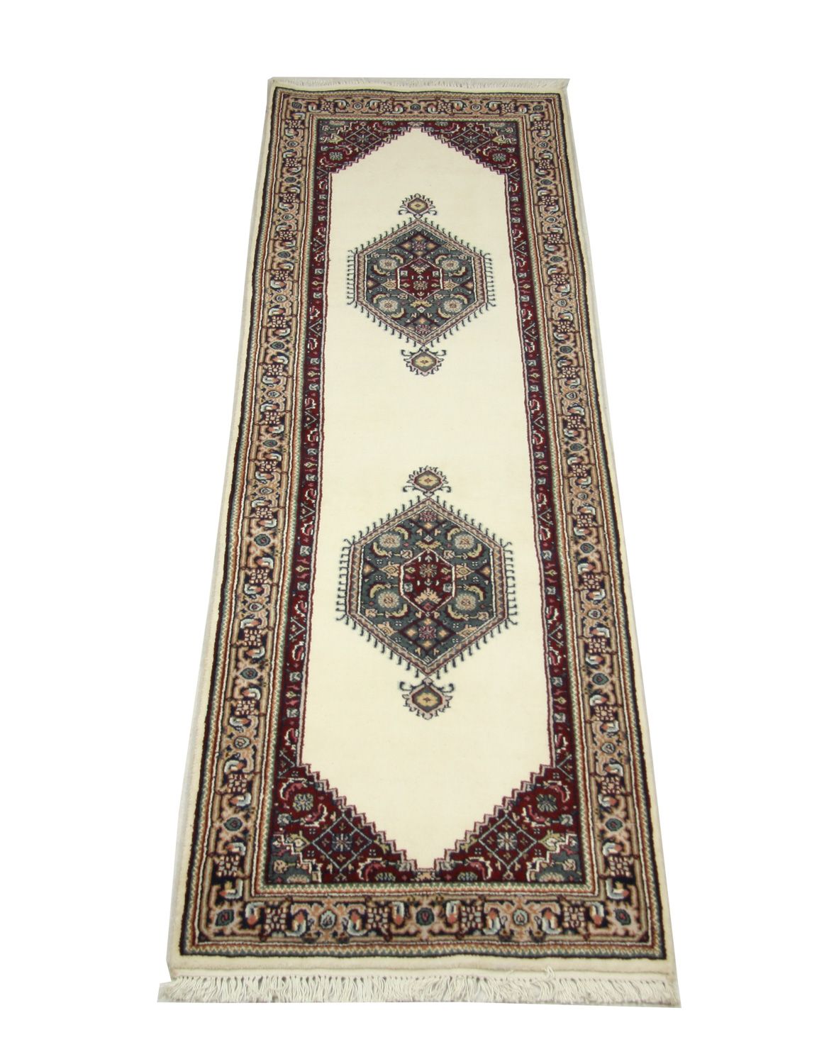 Tapis de couloir Tapis persan - Bidjar - 263 x 77 cm - beige