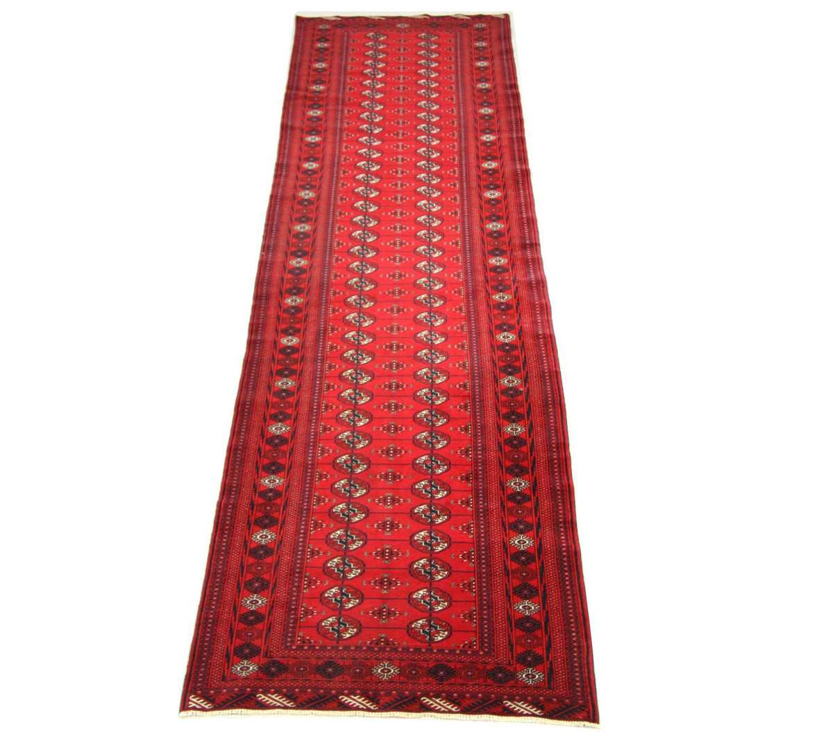 Tapis de couloir Tapis afghan - Boukhara - 352 x 96 cm - rouge