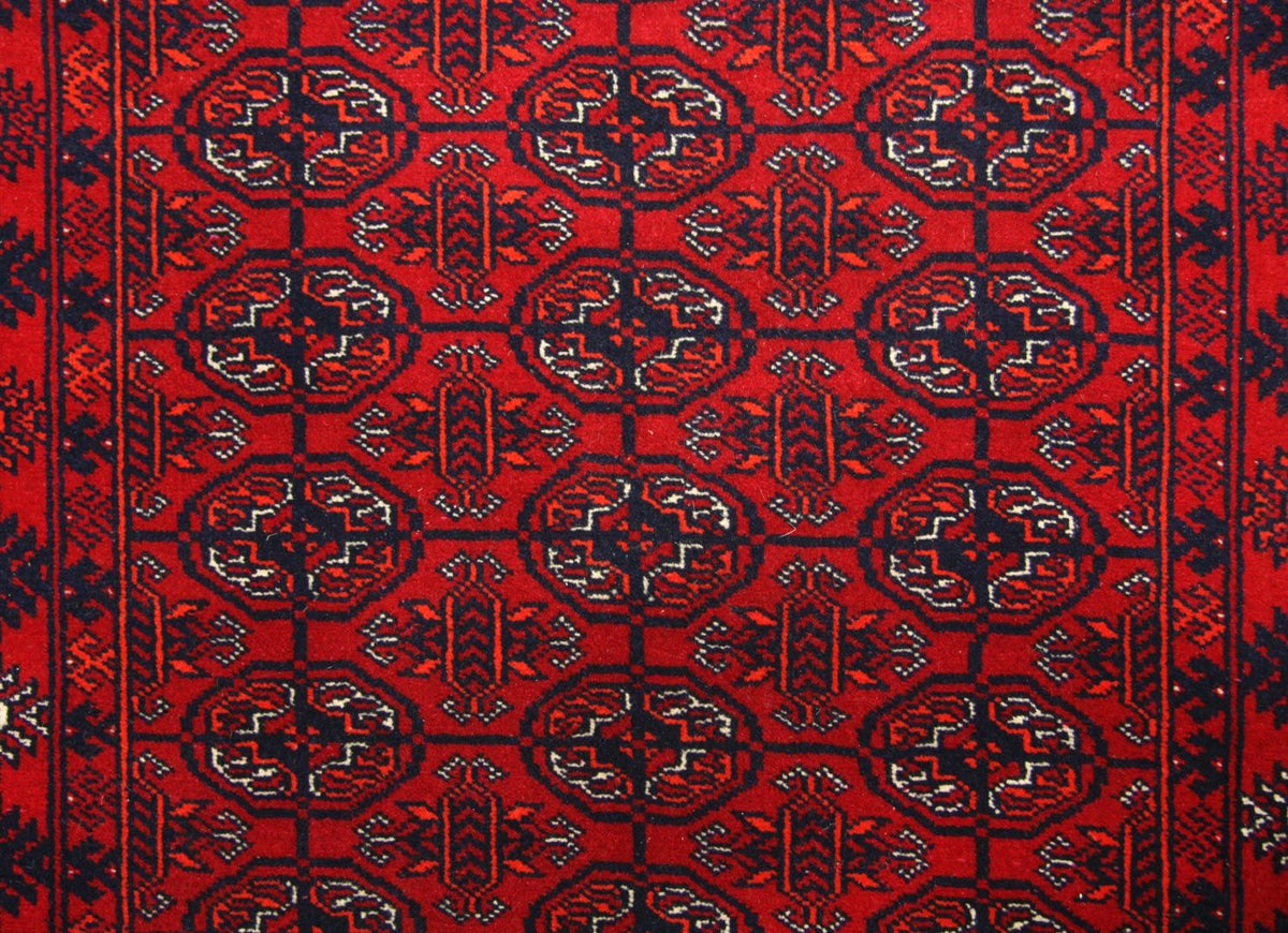 Tapis de couloir Tapis afghan - Boukhara - 290 x 81 cm - rouge