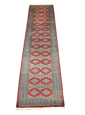 Tapis de couloir Tapis Pakistani - 343 x 76 cm - rouge
