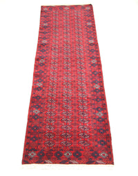 Tapis de couloir Tapis afghan - Boukhara - 278 x 83 cm - rouge