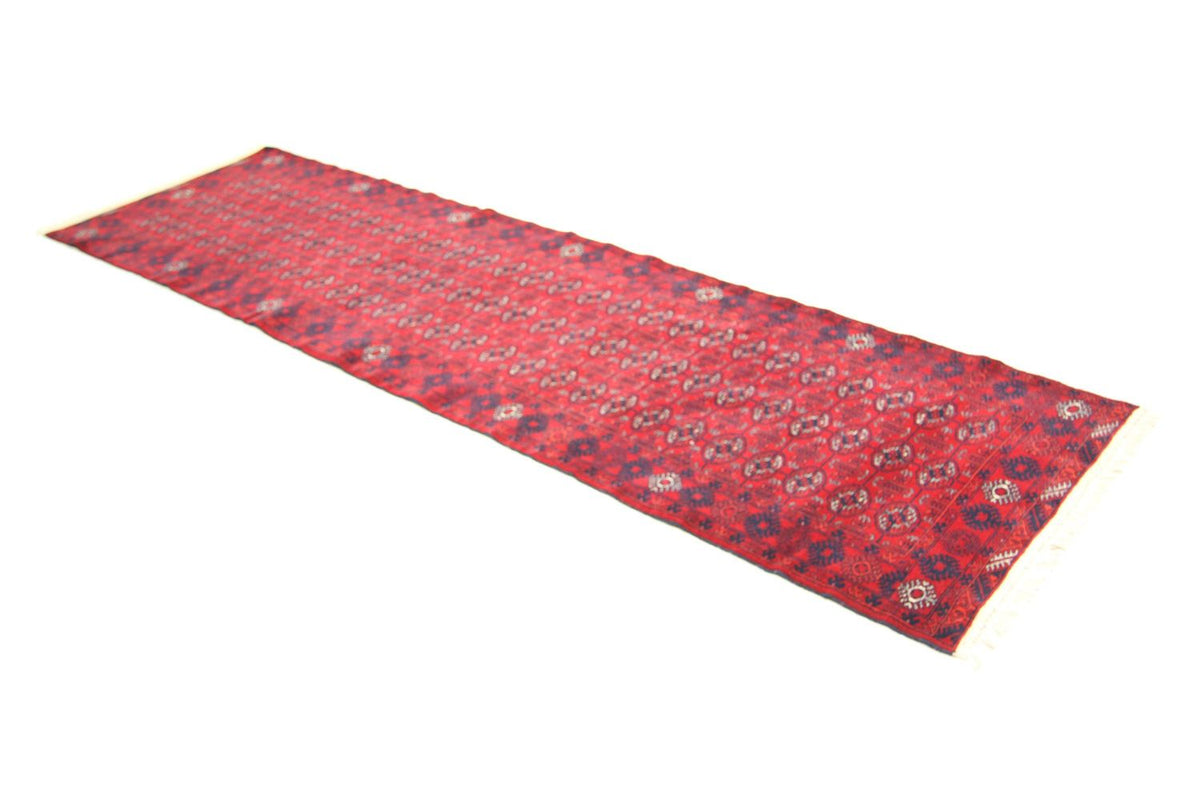 Tapis de couloir Tapis afghan - Boukhara - 278 x 83 cm - rouge