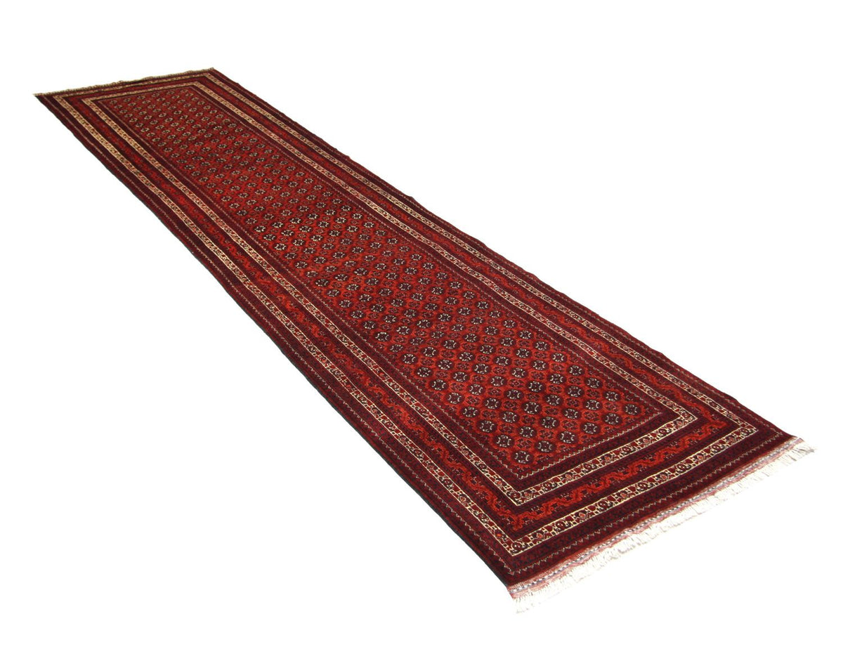 Tapis de couloir Tapis afghan - Boukhara - 339 x 84 cm - rouge