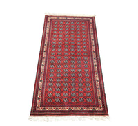 Tapis de couloir Tapis afghan - Boukhara - 258 x 87 cm - rouge