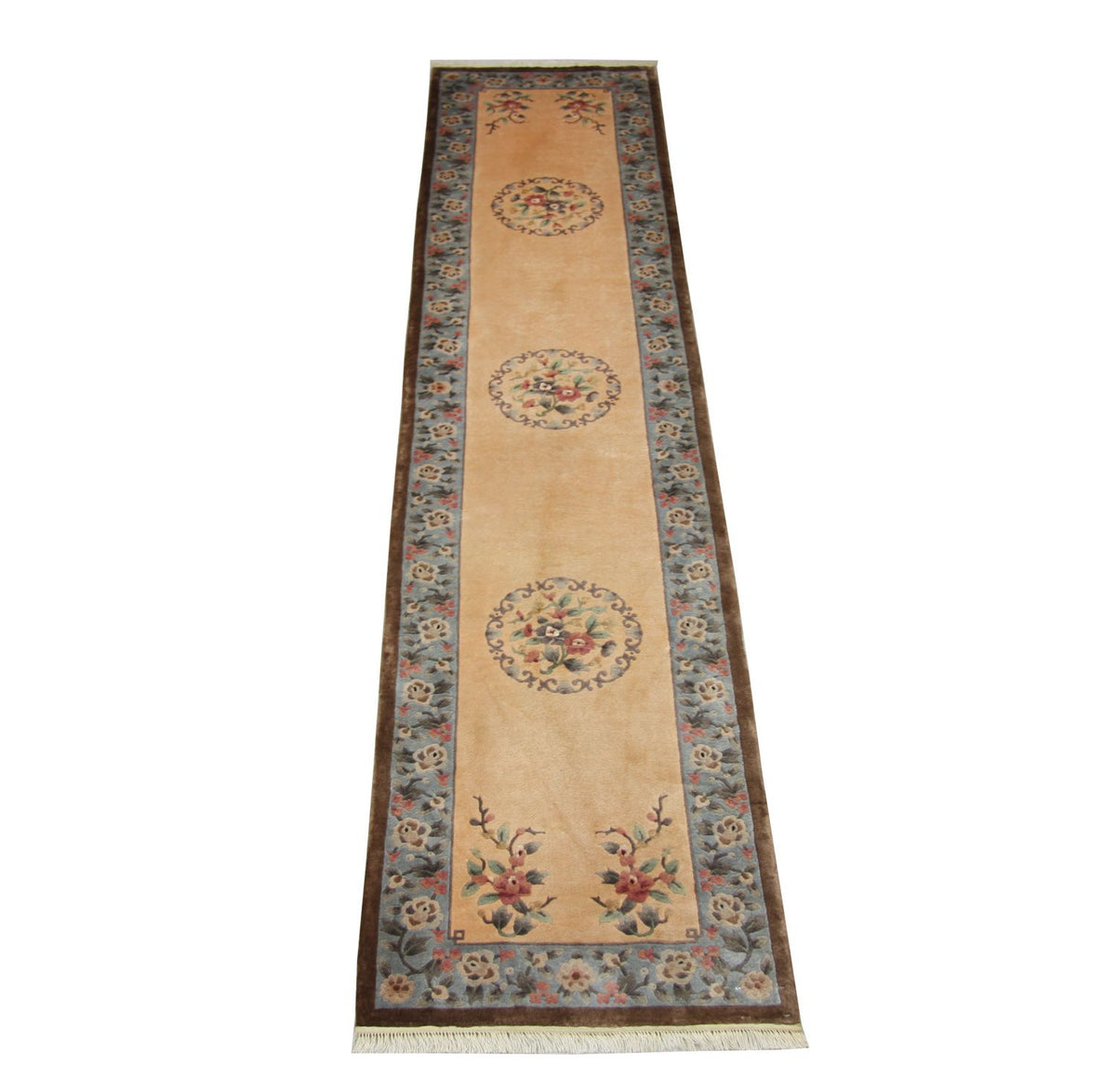 Tapis de couloir Tapis en soie - Soie chinoise - 337 x 70 cm - multicolore