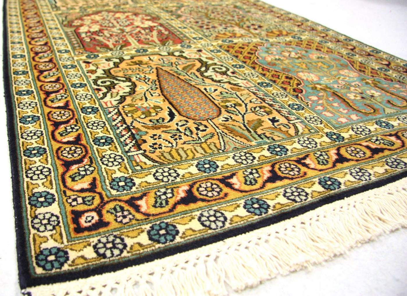 Tapis en soie du Cachemire Tapis 298x82cm - Tapis oriental