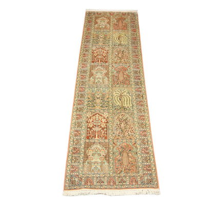 Tapis de couloir Tapis en soie - Soie du Cachemire - 292 x 79 cm - marron