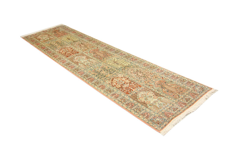 Tapis de couloir Tapis en soie - Soie du Cachemire - 292 x 79 cm - marron