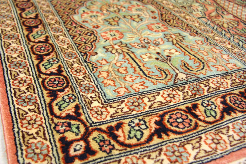 Tapis de couloir Tapis en soie - Soie du Cachemire - 307 x 78 cm - multicolore