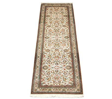 Tapis de couloir Tapis en soie - Soie du Cachemire - 250 x 80 cm - beige