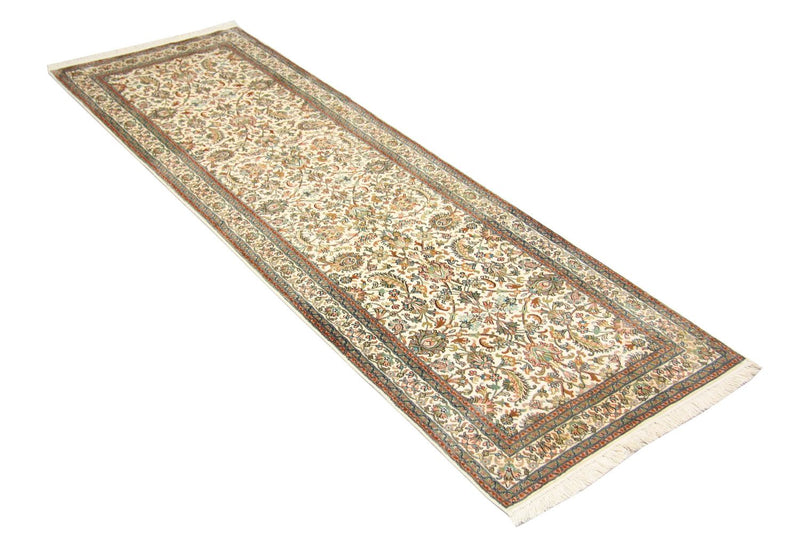 Tapis de couloir Tapis en soie - Soie du Cachemire - 250 x 80 cm - beige