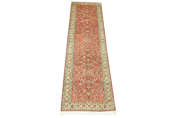 Tapis de couloir Tapis en soie - Soie du Cachemire - 292 x 78 cm - orange
