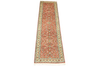 Tapis de couloir Tapis en soie - Soie du Cachemire - 292 x 78 cm - orange