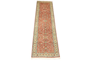 Tapis de couloir Tapis en soie - Soie du Cachemire - 292 x 78 cm - orange