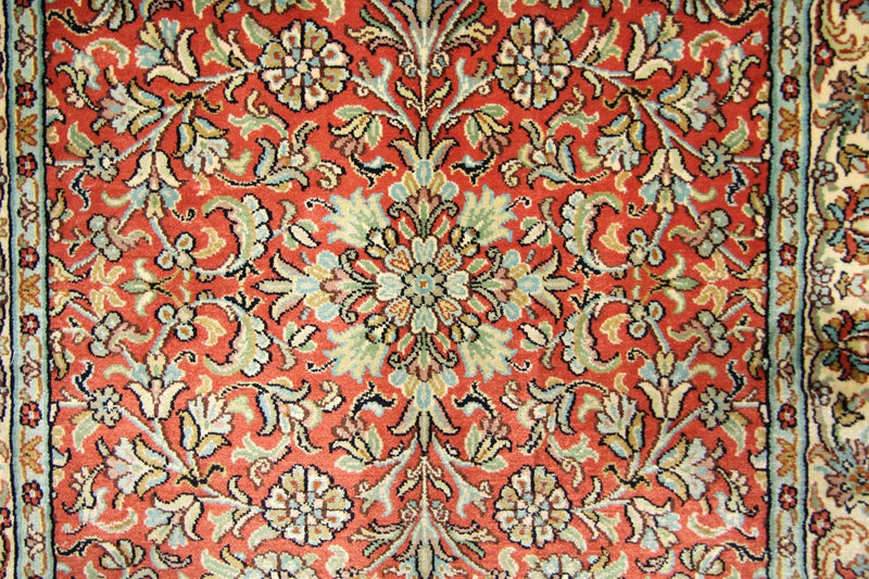 Tapis de couloir Tapis en soie - Soie du Cachemire - 292 x 78 cm - orange