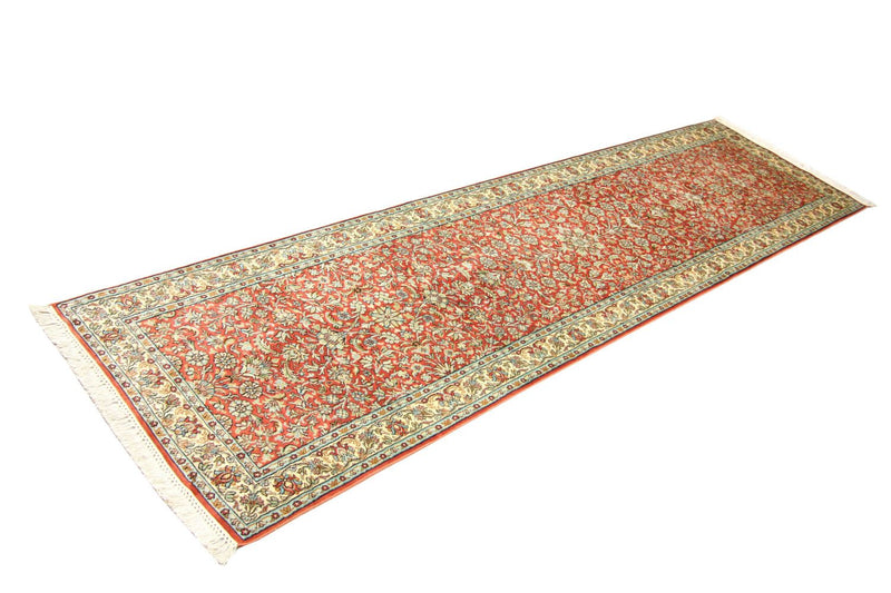Tapis de couloir Tapis en soie - Soie du Cachemire - 292 x 78 cm - orange