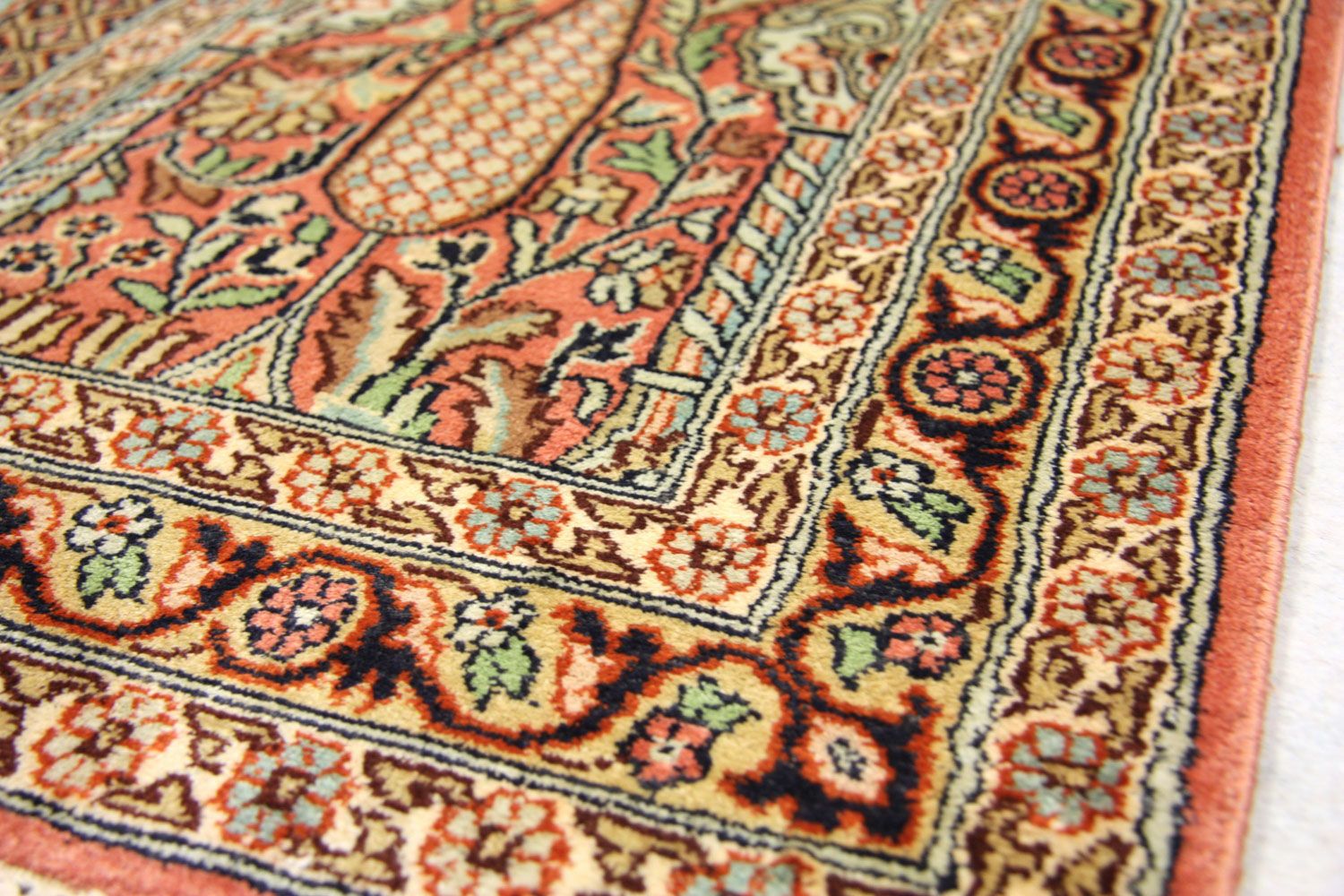 Tapis de couloir Tapis en soie - Soie du Cachemire - 305 x 79 cm - marron