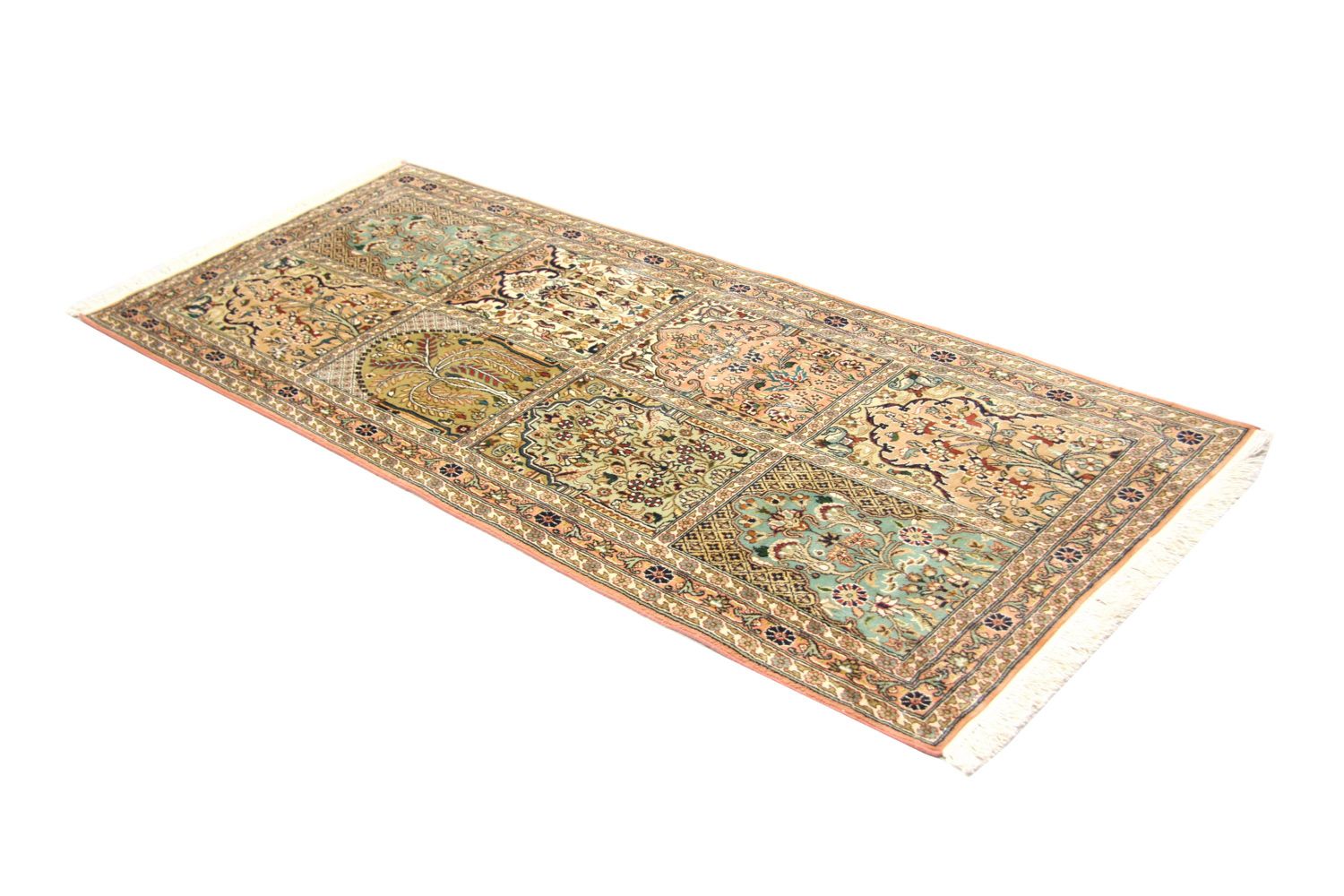 Tapis de couloir Tapis en soie - Soie du Cachemire - 183 x 77 cm - marron