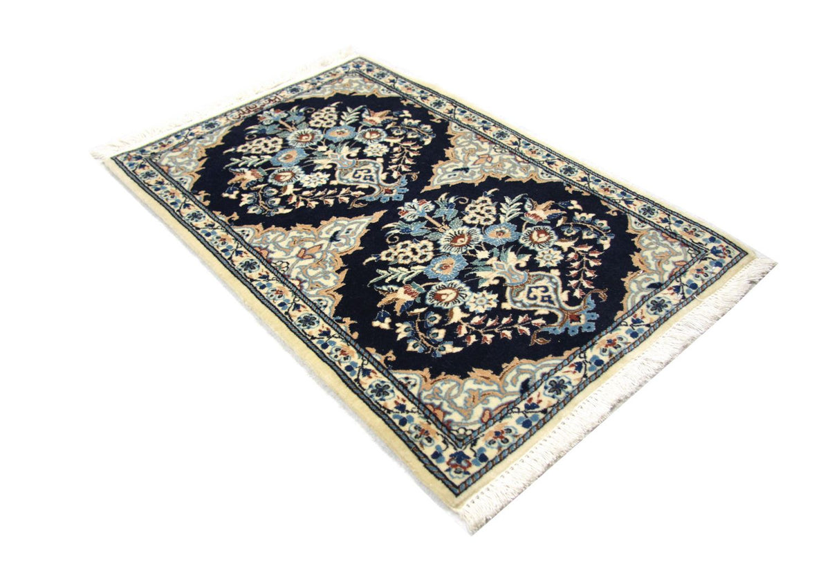 Tapis persan - Nain - 75 x 50 cm - bleu
