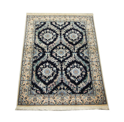 Tapis persan - Nain - 145 x 96 cm - bleu foncé