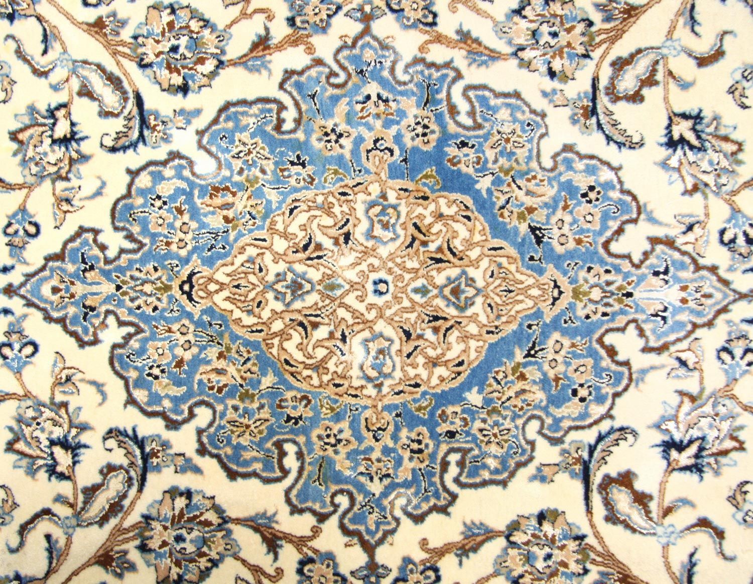 Tapis persan - Nain - Premium - 190 x 127 cm - blanc naturel
