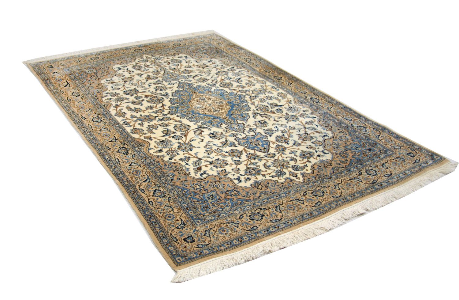 Tapis persan - Nain - Premium - 190 x 127 cm - blanc naturel