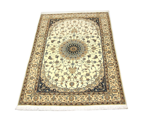 Tapis persan - Nain - Premium - 205 x 125 cm - blanc naturel