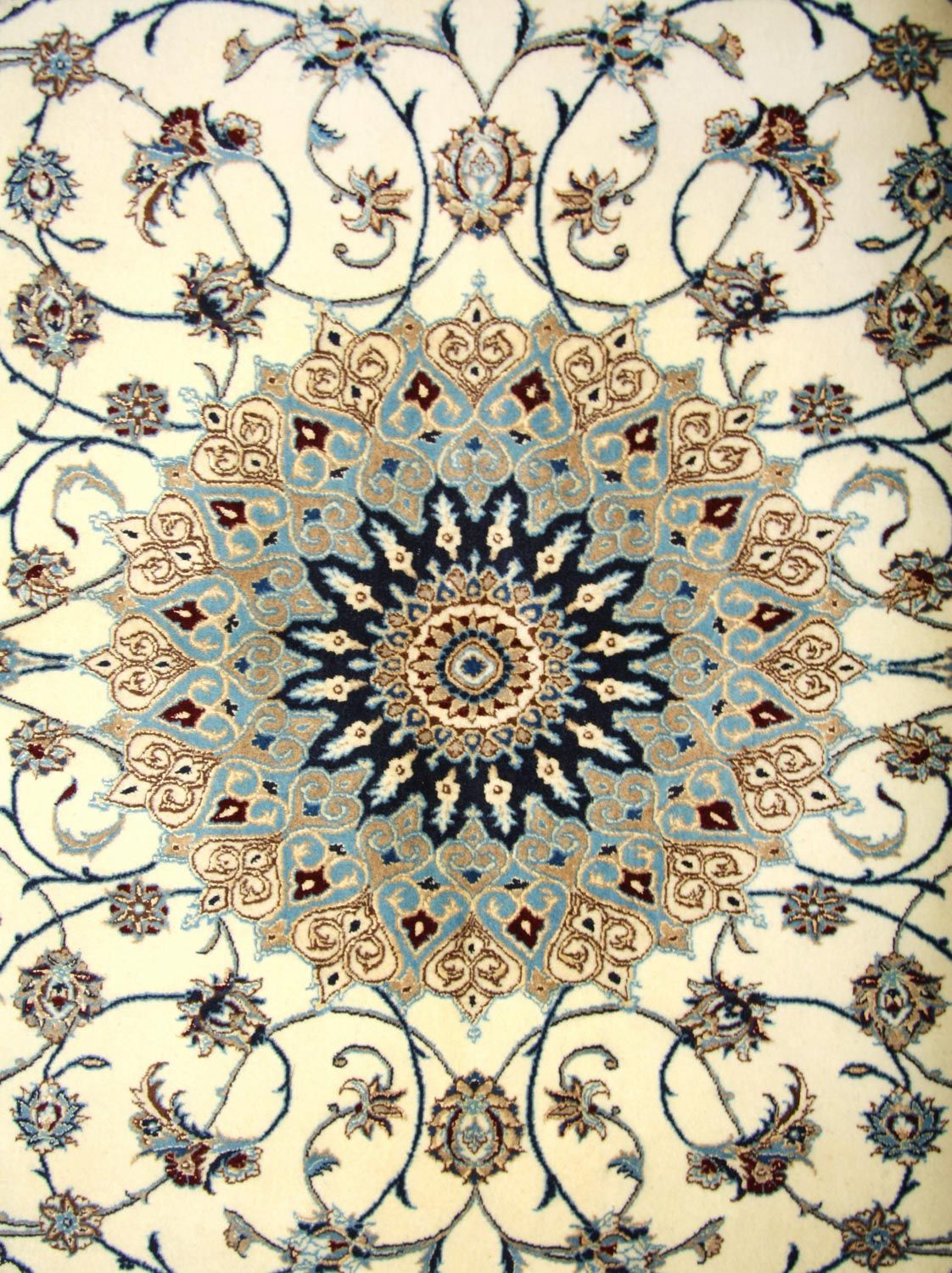Tapis persan - Nain - Premium - 205 x 125 cm - blanc naturel