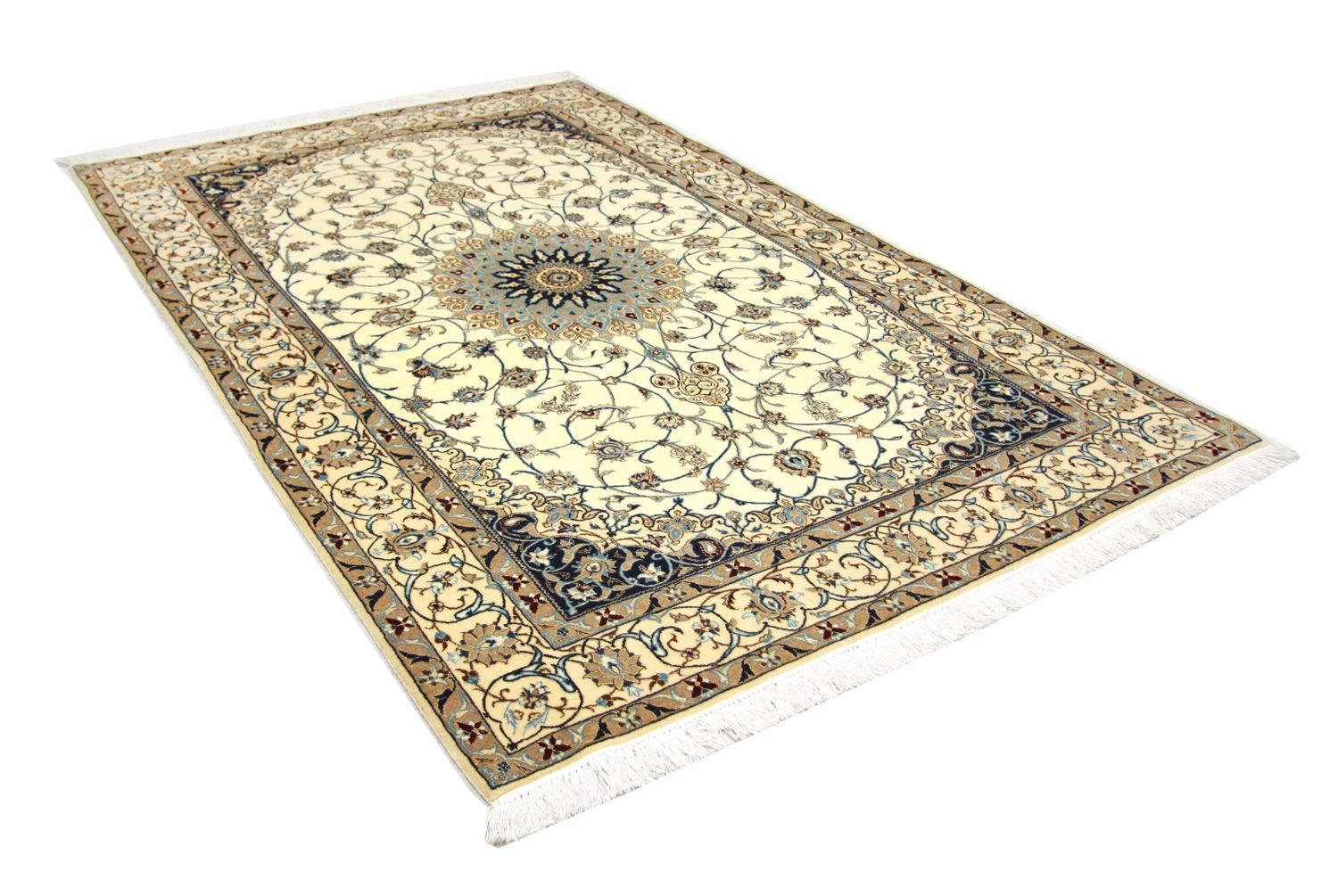 Tapis persan - Nain - Premium - 205 x 125 cm - blanc naturel